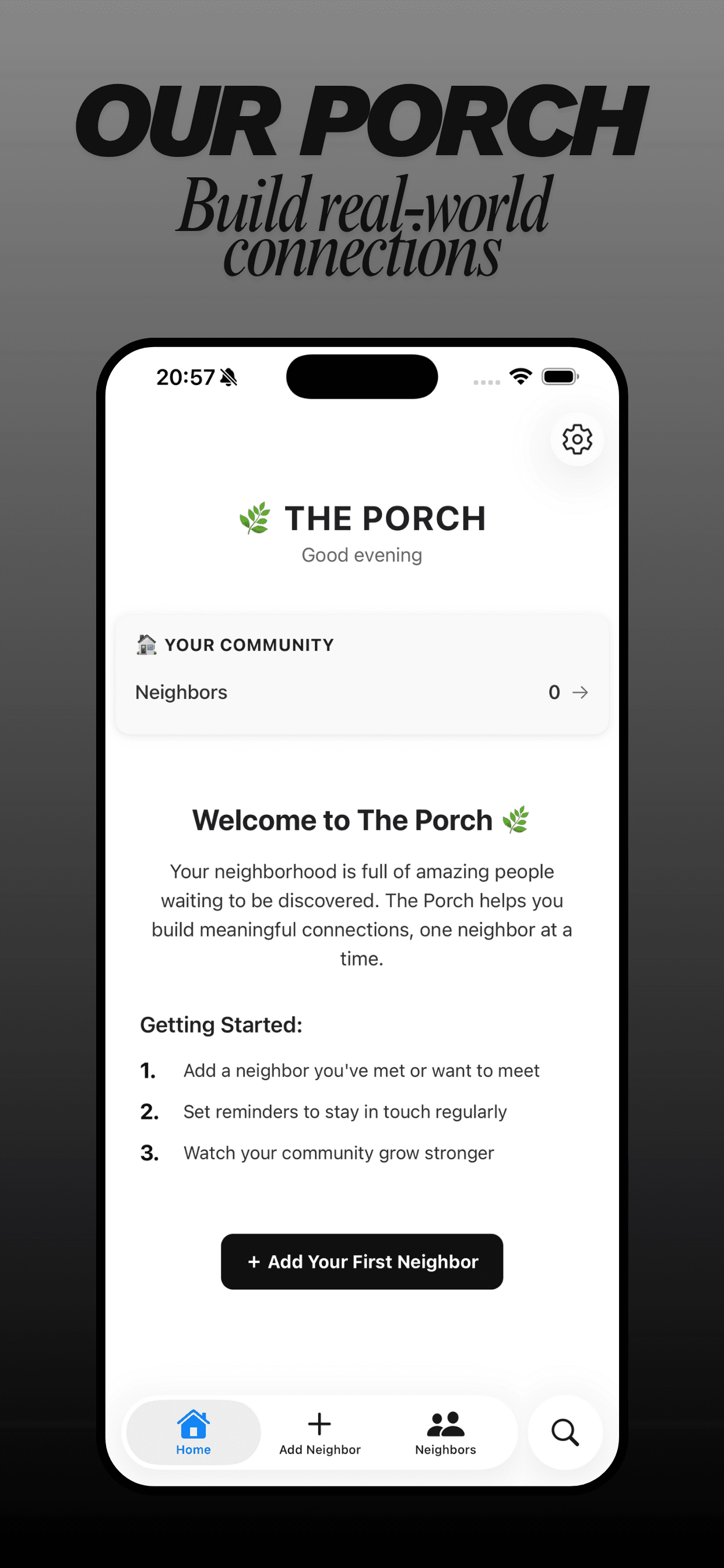 Our Porch app screenshot